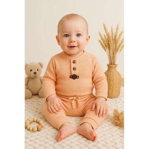 Waffle Çıtlı Düğmeli 2'li Mevsimlik Takım