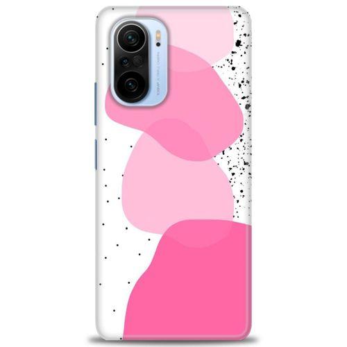 Xiaomi Poco F3 Kılıf HD Baskılı Kılıf - Pembe Beyaz Siyah + Tam Ekran Koruyucu