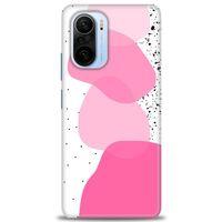 Xiaomi Poco F3 Kılıf HD Baskılı Kılıf - Pembe Beyaz Siyah + Tam Ekran Koruyucu