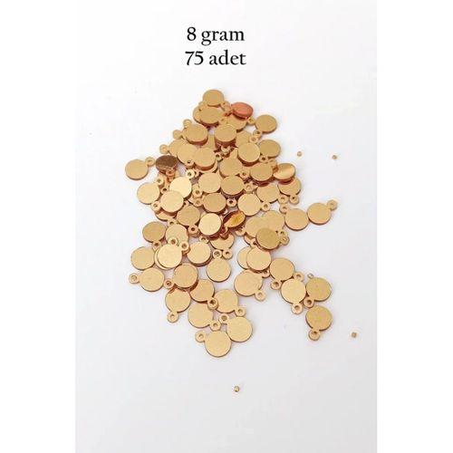 Oya Abiye Bileklik Kolye Pleksi Metalik Plastik Pul Altın Renk 8 gram 75 adet - BNC493