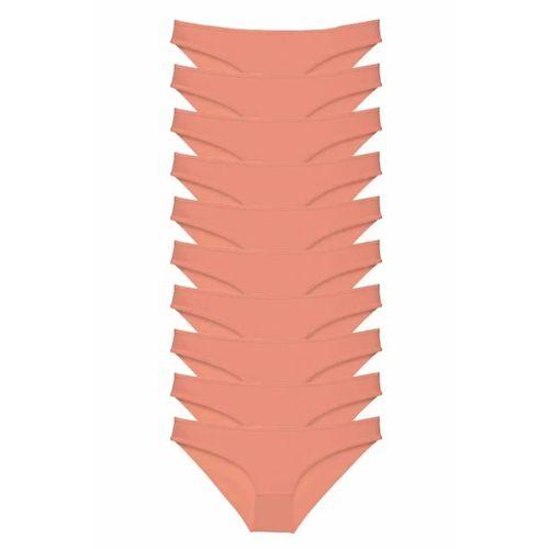 10 adet Süper Eko Set Likralı Kadın Slip Külot Pudra