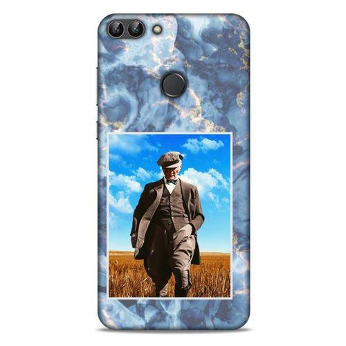 Huawei Psmart Kılıf Atatürk (19) Kılıfları Mavi Mermer