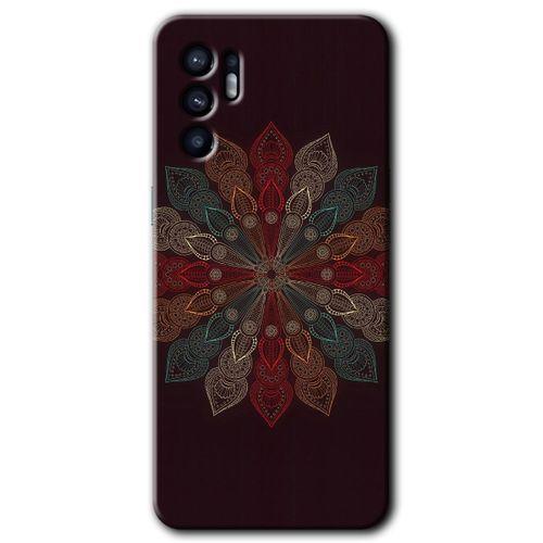 OPPO Oppo Reno 6 Kılıf HD Desen Baskılı Arka Kapak - Mandala Flower Wal