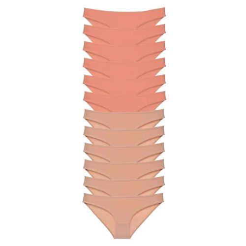12 Adet Süper Eko Set Likralı Kadın Slip Külot Pudra Ten