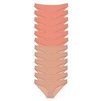 12 Adet Süper Eko Set Likralı Kadın Slip Külot Pudra Ten