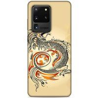 Samsung Galaxy S20 Ultra Kılıf Dragons (27) Tasarımlı Kılıf Siyah Ejderha Dövmesi