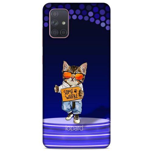 Samsung Galaxy A71 Kılıf FunnyMaX (42) Rugged Armor Kılıf Kedili Mor