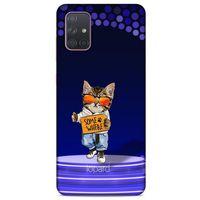 Samsung Galaxy A71 Kılıf FunnyMaX (42) Rugged Armor Kılıf Kedili Mor