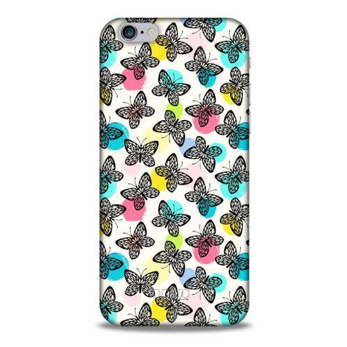 Apple Iphone 6S Kılıf Kelebek Etkisi (36) Glitter Kılıf Sarı Pembe
