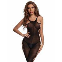 Askılı Yanları Yırtık Özel Bölgesi Açık Seksi Vücut Çorabı