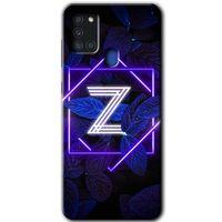 Galaxy A21s Kılıf HD Desen Baskılı Arka Kapak - Dark Neon Yaprak Z Harfi + Kırılmaz Cam