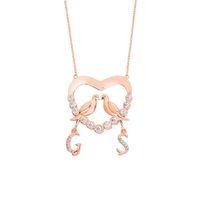 Su Yolu Kalpli Harfli Gümüş Kolye  GMS1619