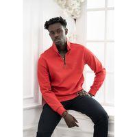 Regular Fit Biyeli Fermuarlı Dik Yaka Armürlü Pamuklu Sweatshirt