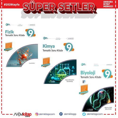 Palme Yayınları 9.Sınıf Fizik Kimya ve Biyoloji Soru Bankası Seti 3 Kitap