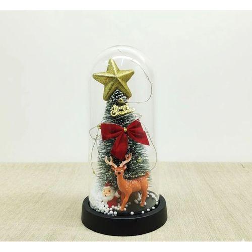 Yılbaşı Temalı Işıklı Dekoratif Cam Fanus Alk5080