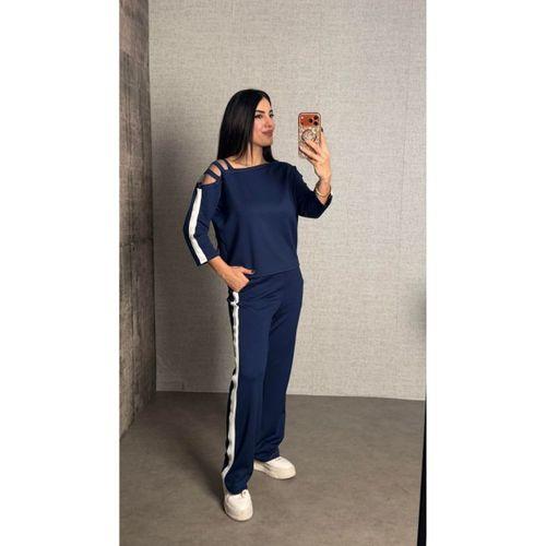 Kadın Uzun Kollu Kolu Tül Yanları şerit Detay Modal Ikili Takım