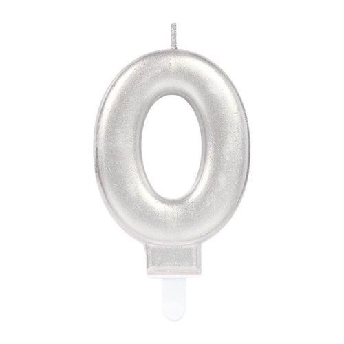 0 Rakam Mum Gümüş Renk