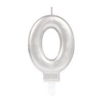 0 Rakam Mum Gümüş Renk