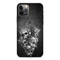 Lopard Apple iPhone 12 Pro Uyumlu Kılıf Tattoo's (47) Crystal Flex Kılıf Kafatasları