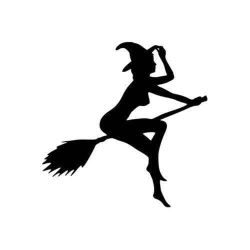 Süpürgeli Cadı Sticker 25 X 25 Cm