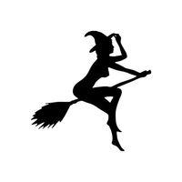 Süpürgeli Cadı Sticker 25 X 25 Cm