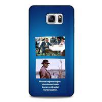 Samsung Galaxy Note 5 Kılıf Atatürk (6) Silikon Kılıf Koyu Mavi