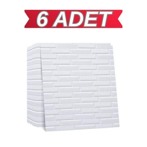 Nw55 Opak Küçük Taş Desen Kendinden Yapışkanlı Sünger Esnek Beyaz Duvar Paneli 70x77 Cm 6 Adet