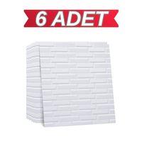 Nw55 Opak Küçük Taş Desen Kendinden Yapışkanlı Sünger Esnek Beyaz Duvar Paneli 70x77 Cm 6 Adet