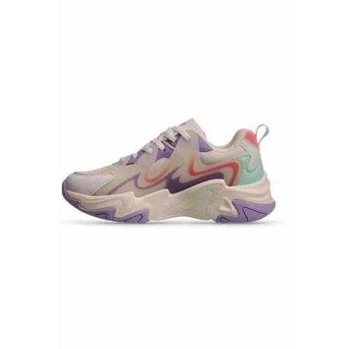 Mp 241-1673 Bej Mor Kadın Bağcıklı Yürüyüş Ayakkabısı