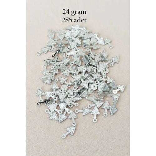 Oya Abiye Bileklik Kolye Pleksi Metalik Plastik Pul Gümüş Renk 24 gram 285 adet - BNC565