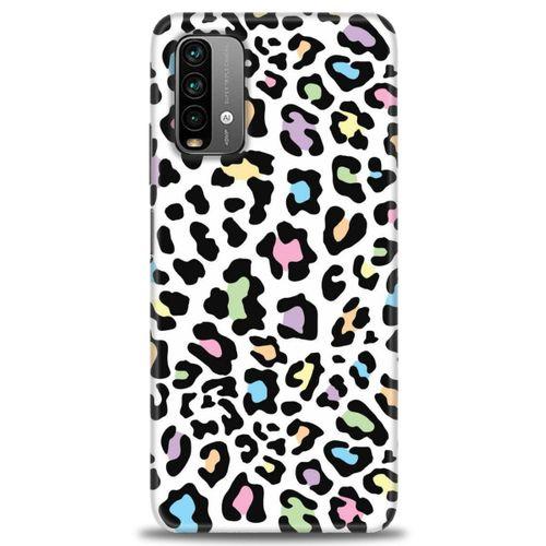 Xiaomi Redmi Note 9 4G Kılıf HD Baskılı Kılıf - Renkli Leopar + Tam Ekran Koruyucu