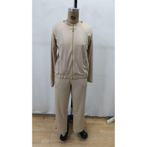 Kadın Uzun Kollu önden Fermuarlı Modal Ceket Ve Pantolon Ikili Takım