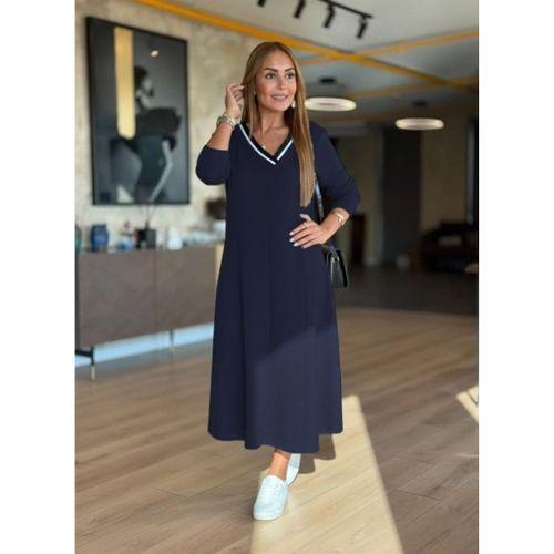 Kadın Uzun Kollu V Yakalı Midi çağla Yeşili Modal Elbise