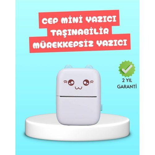 Mini Termal Yazıcı Kablosuz Taşınabilir Bluetooth Bağlantılı 200 Dpı