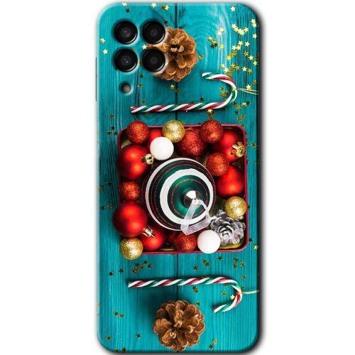 Samsung Galaxy M33 Kılıf Baskılı Kapak - Christmas + 5D Tam Kaplayan Cam