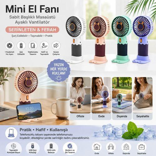 Mini El Fanı Masaüstü Ayaklı 1 Kademe Vantilatör