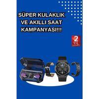 Yeni Nesil Kampanyası Bluetooth Bağlantılı Akıllı Saat Ve Kablosuz Kulaklık Dijital Göstergeli