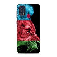 Samsung Galaxy M31 Uyumlu Kılıf Azarbaijan (24) Darbe Emici Kılıf Bayrak Aslan