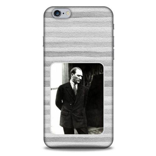 Apple Iphone 6S Plus Kılıf Atatürk (36) Glitter Kılıf Gri Kumlar