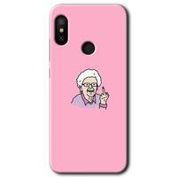 MRCİLETİSİM Xiaomi Redmi Note 6 Pro Kılıf HD Desen Baskılı Arka Kapak+Temperli Cam - Bad Grandmother