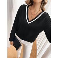 Kadın Uzun Kollu V Yakalı Viskon Iki Iplik Bluz