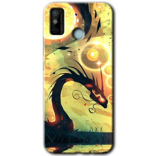 Tecno Spark 6 Go Kılıf HD Desen Baskılı Arka Kapak - Digital Dragon + Kırılmaz Cam