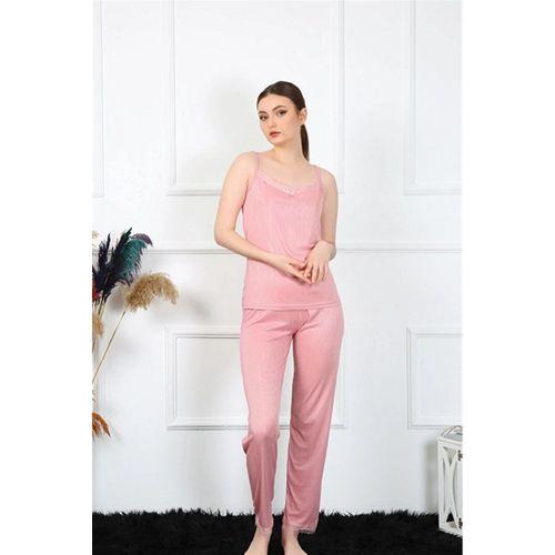 Kadın İp Askılı Somon Pijama Takım
