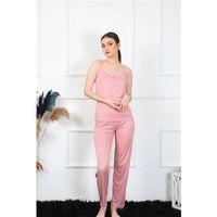 Kadın İp Askılı Somon Pijama Takım
