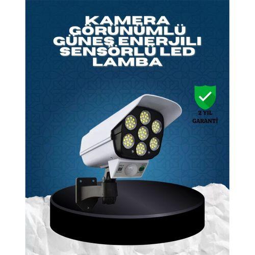 Güneş Enerjili Kamera Görünümlü Hareket Sensörlü Led Duvar Lambası Uzaktan Kumandalı