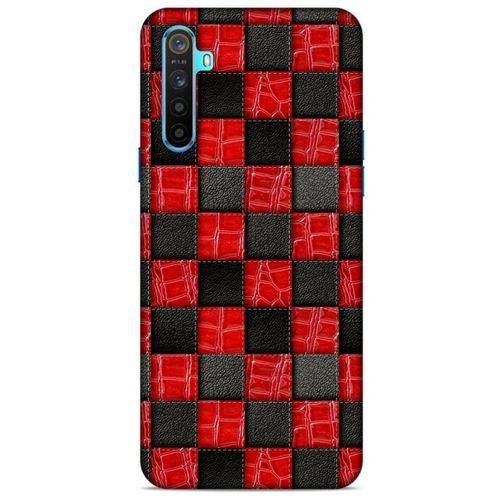 Oppo Realme 6i Kılıf Patchwork (47) Crystal Flex Kılıf Siyah Kırmızı