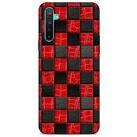 Oppo Realme 6i Kılıf Patchwork (47) Crystal Flex Kılıf Siyah Kırmızı