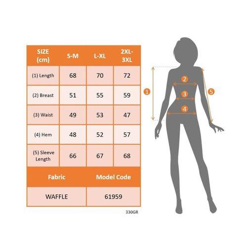 Kadın Uzun Kollu Leopar Yakalı Fermuarlı Waffle Bluz