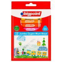 Bigpoint Jumbo Üçgen Mum Boya 12 Renk