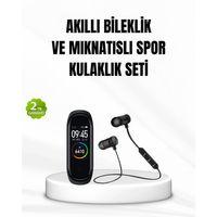 Akıllı Spor Bilekliği Ve Gürültü Önleyici Bluetooth Kulaklık Seti